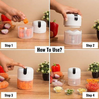 Mini Electric Meat/Garlic Chopper Portable Food Processor