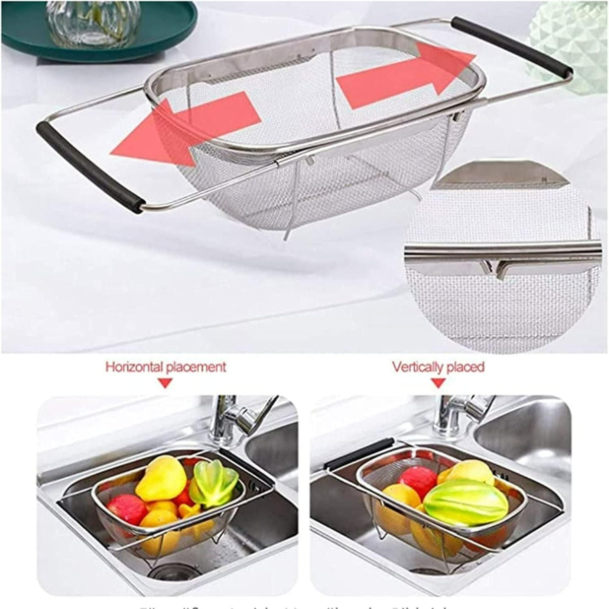 Stainless Steel Colander Oval Shape Big Size